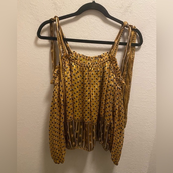 Ulla Johnson Gold Clement Silk Blouse Size 4 - Picture 5 of 12